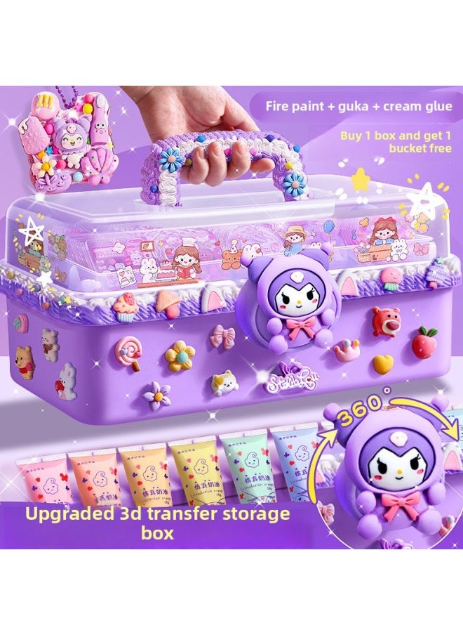 Cream Gel Goo Card Diy Children's Handmade Creative Toys Cute Hand Account Stickers Play Full Set Of Spot-Specifications:[Upgrade 3d Bear] Goo Card Fire Paint Exceeds 1397 Pieces (Send Goo Card Display Stand)  - Image 2