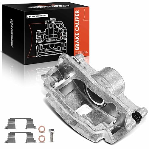 A-Premium Disc Brake Caliper Assembly with Bracket Compatible with Select Acura and Honda Models - Civic 1996-2000/2006-2011, EL 1997-2000, Insight 2010-2014 - Front Side - Image 1