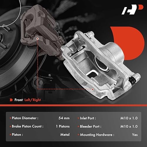 A-Premium Disc Brake Caliper Assembly with Bracket Compatible with Select Acura and Honda Models - Civic 1996-2000/2006-2011, EL 1997-2000, Insight 2010-2014 - Front Side - Image 2