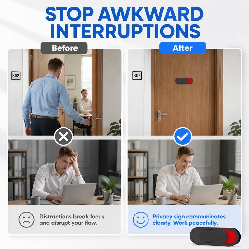 IMIKEYA Privacy Sign: Vacant Occupied Sign Door for for Home Office Store Hotle Hospital Conference Room, Blank Slide Door Indicator Vacant Occupied Bathroom - Image 5
