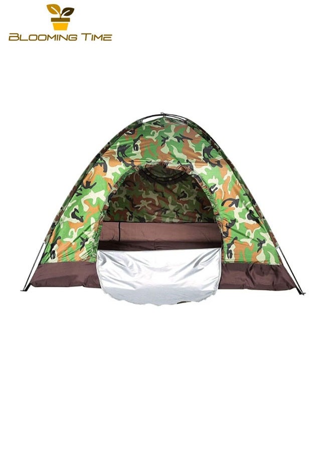 BLOOMING TIME - Camping Tent 2 People Camouflage Outdoor Camping Tent/Windproof, Rainproof, Mosquito-Proof, Sunscreen, Large Space Capacity, Easy To Carry - Image 1