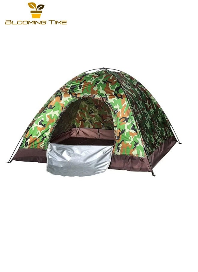 BLOOMING TIME - Camping Tent 2 People Camouflage Outdoor Camping Tent/Windproof, Rainproof, Mosquito-Proof, Sunscreen, Large Space Capacity, Easy To Carry - Image 1