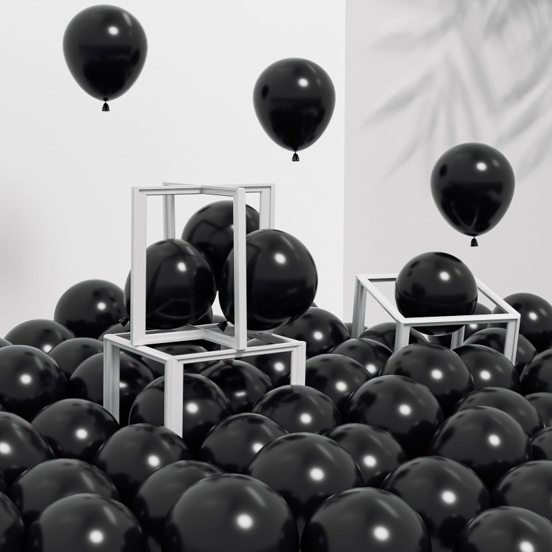 Awenztech 120pcs 5 inch Black Balloons Small Black Latex Balloons for Graduation Halloween Birthday Party Decorations - Image 2