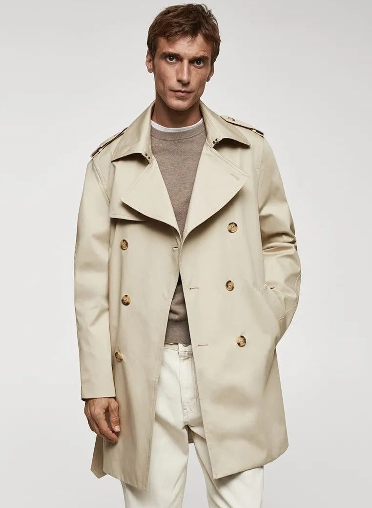 Mango Man Classic Water Repellent Trench Coat  - Image 1