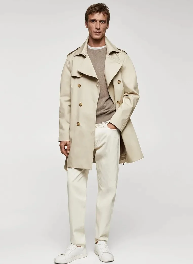 Mango Man Classic Water Repellent Trench Coat