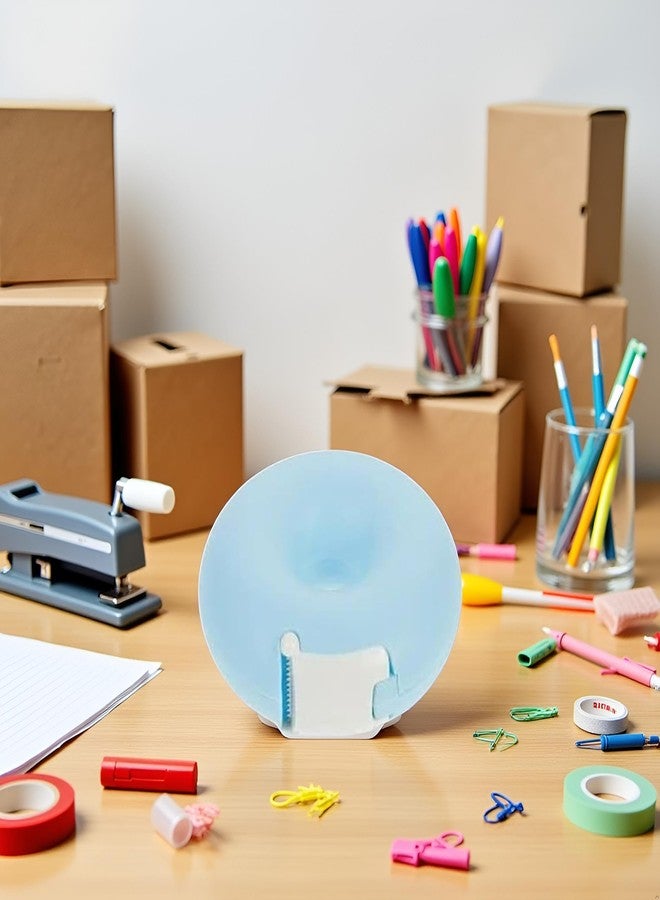 Zhuluck 1Pc Blue Tape Dispenser, Donut Shape Candy Color Tape Dispensers Donut Invisible Tape Cutter Tape Organizer Portable Roll Tape Holder for Office School Supply - Image 5