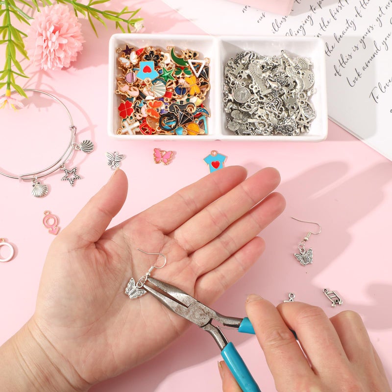 SANNIX 350Pcs Charm for Jewelry Making, Assorted Gold Enamel Charms, Mixed Bulk Tibetan Silver Jewelry Bangle Charm Pendants for DIY Necklace Bracelet Earring Craft Supplies - Image 5