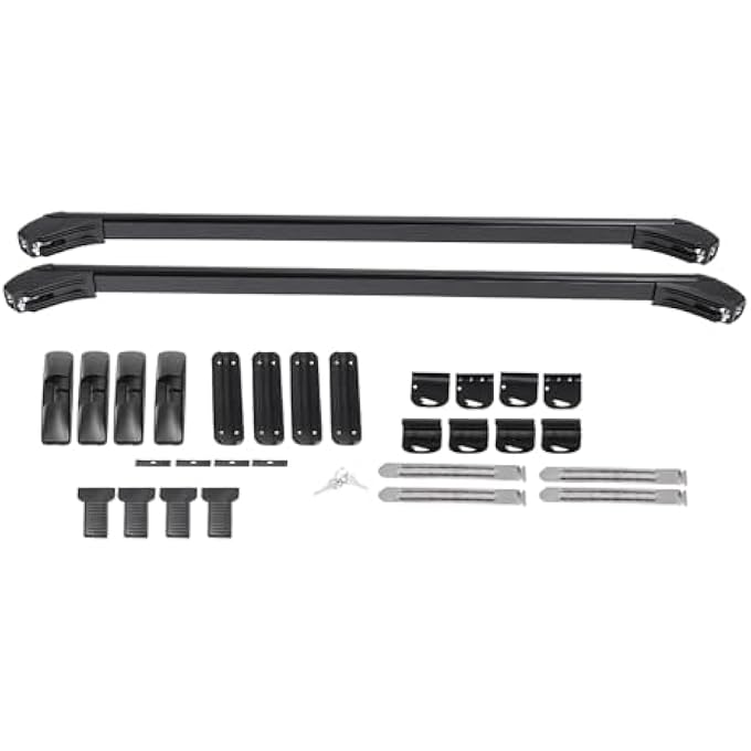 rayihni Roof Rack, Universal Aluminum Car Top Carrier, Cross Luggage Rack, Roof Cargo with 2 Keys - Image 2