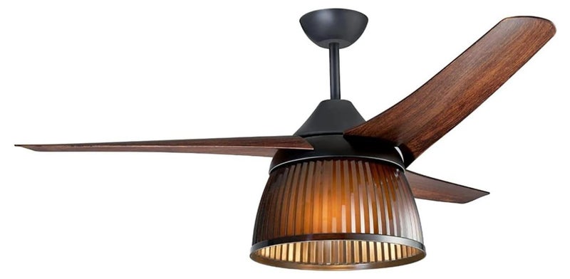 Prifix Jumbo Ceiling Fan, Modern Lighting, Remote Control, 56 Inch, 3 Speeds, Brown, CFJ-563 - Image 1