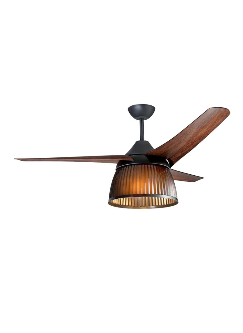 Prifix - Prifix Perfect Jumbo Ceiling Fan, Modern Lighting, Remote Control, 56 Inch, 3 Speeds, Brown, CFJ-563 - Image 1