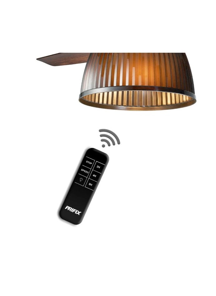 Prifix - Prifix Perfect Jumbo Ceiling Fan, Modern Lighting, Remote Control, 56 Inch, 3 Speeds, Brown, CFJ-563 - Image 1