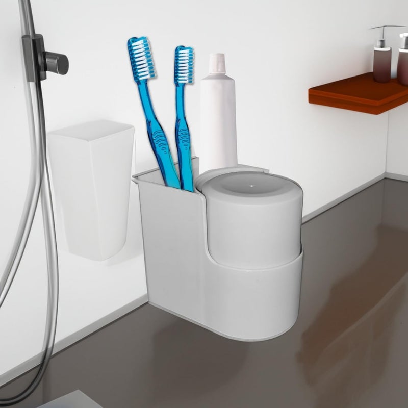 GNOLY Self Adhesive Wall Mounted Toothbrush Storage Holder - Bathroom Toothbrush, Tongue Cleaner - Tooth Brush Holders - Image 5