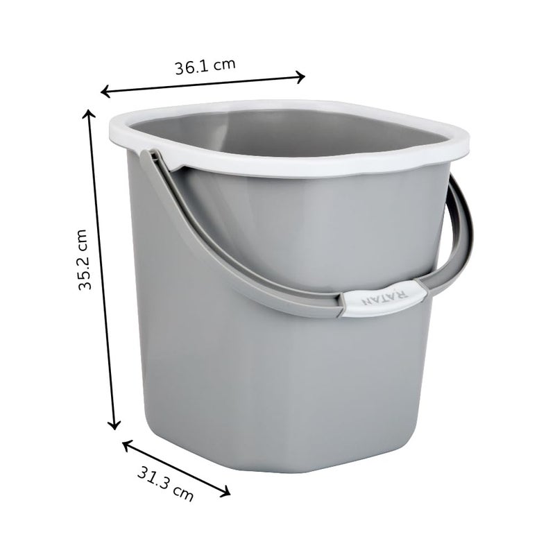 RATAN PLASTICWARE Premia Bucket 25L X 1 Diaso GreyLight Weight and Easy to CarryPerfect for Use in Bathrooms Kitchen Wet Utility Areas - Image 2