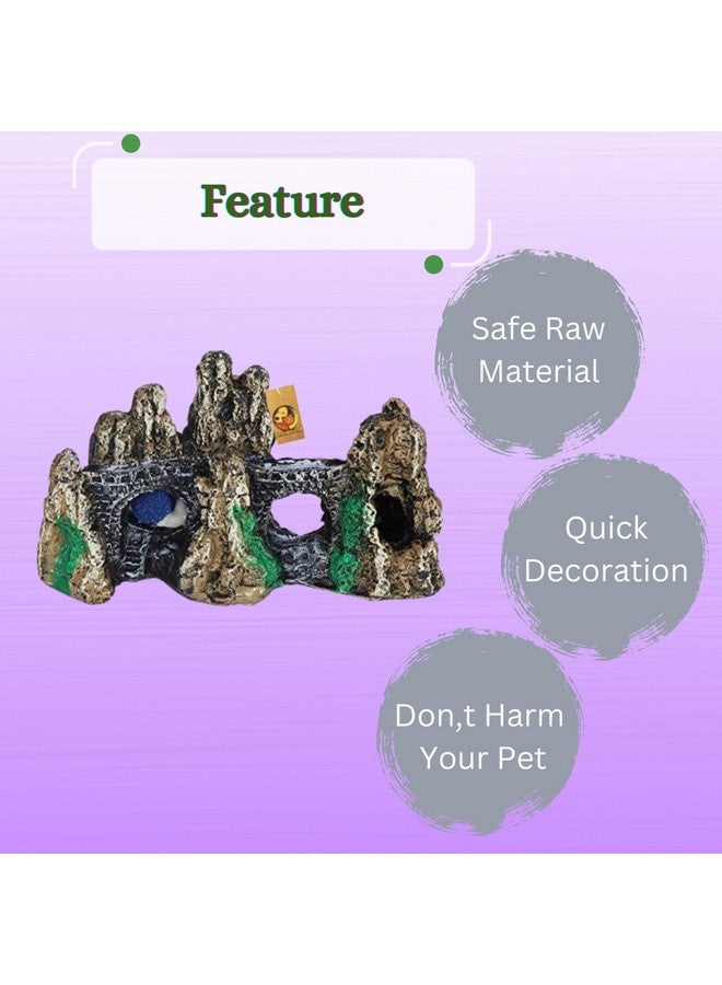 Generic Fish Tank Decorations Aquarium Artificial Plants And Resin Decor Combo For Fish Tank - (Lavender Plant + Brown Hills) |Aquarium Accessories Landscaping Ornament Terrarium Decor - Image 4