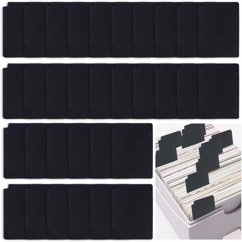 CRASPIRE 40Pcs Black Cards Separators Plastic Trading Card Dividers with Tab Frosted Sorting Paper Standard Organizer Deck Tray Divider 3.82 x 2.56 Inch for Sports Games Storage Box Record Set - Image 1
