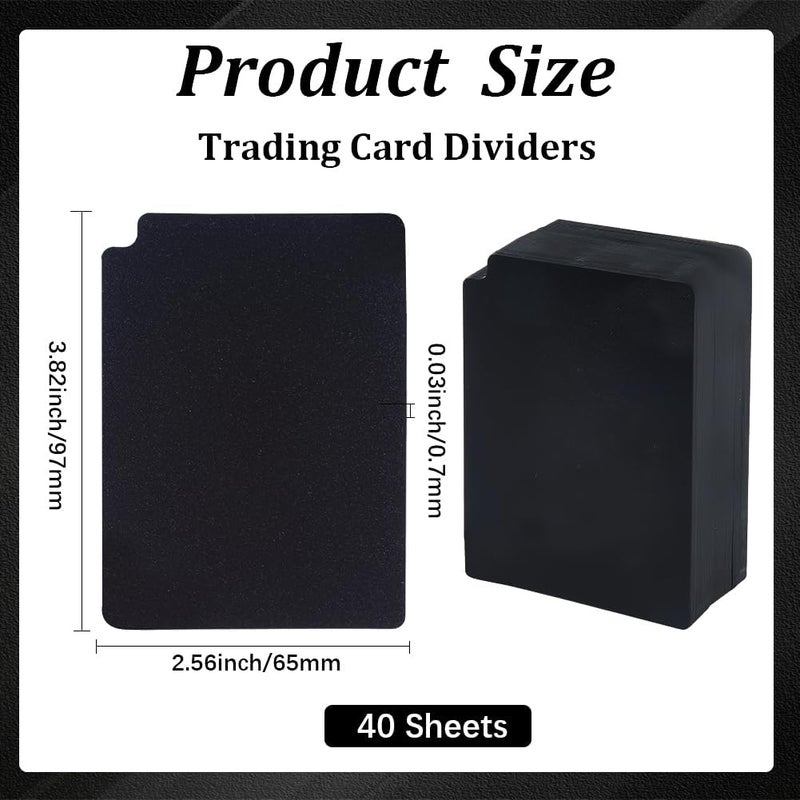 CRASPIRE 40Pcs Black Cards Separators Plastic Trading Card Dividers with Tab Frosted Sorting Paper Standard Organizer Deck Tray Divider 3.82 x 2.56 Inch for Sports Games Storage Box Record Set - Image 2