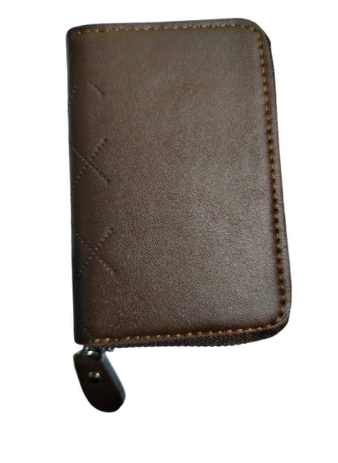 Generic - Leather Zipper Wallet for Men Small 11 Card Holder - Image 1