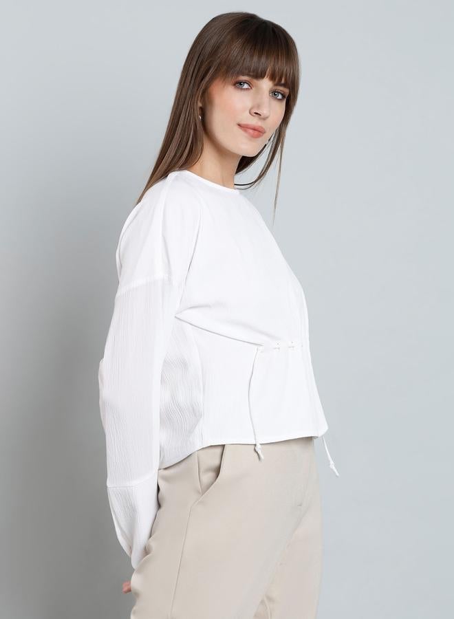 ميش توب بأزرار سادة وأكمام طويلة - Image 3