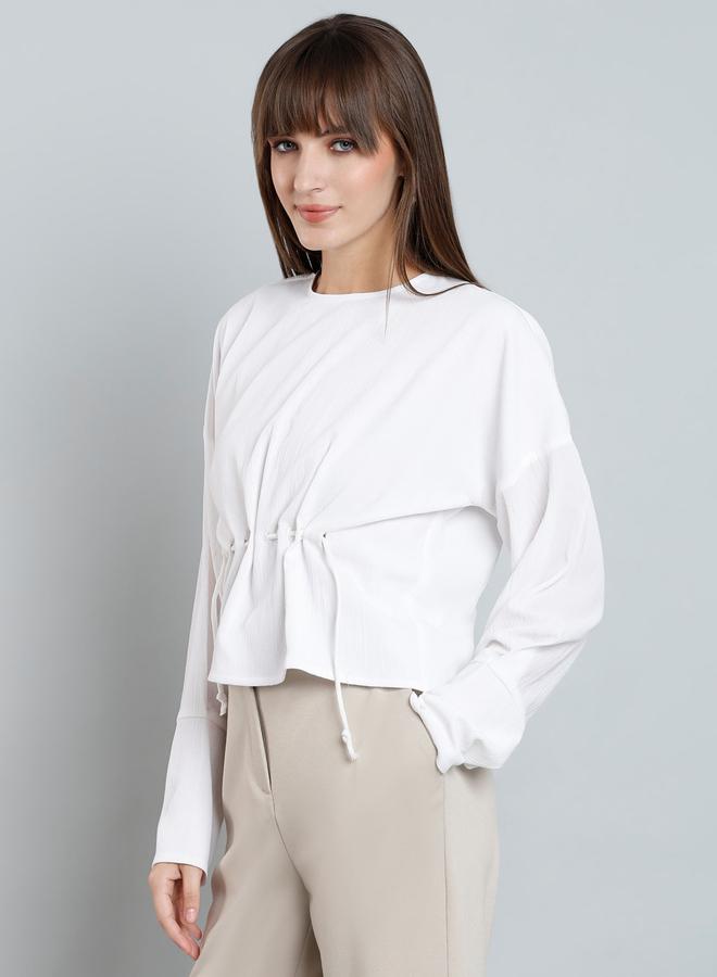 ميش توب بأزرار سادة وأكمام طويلة - Image 1