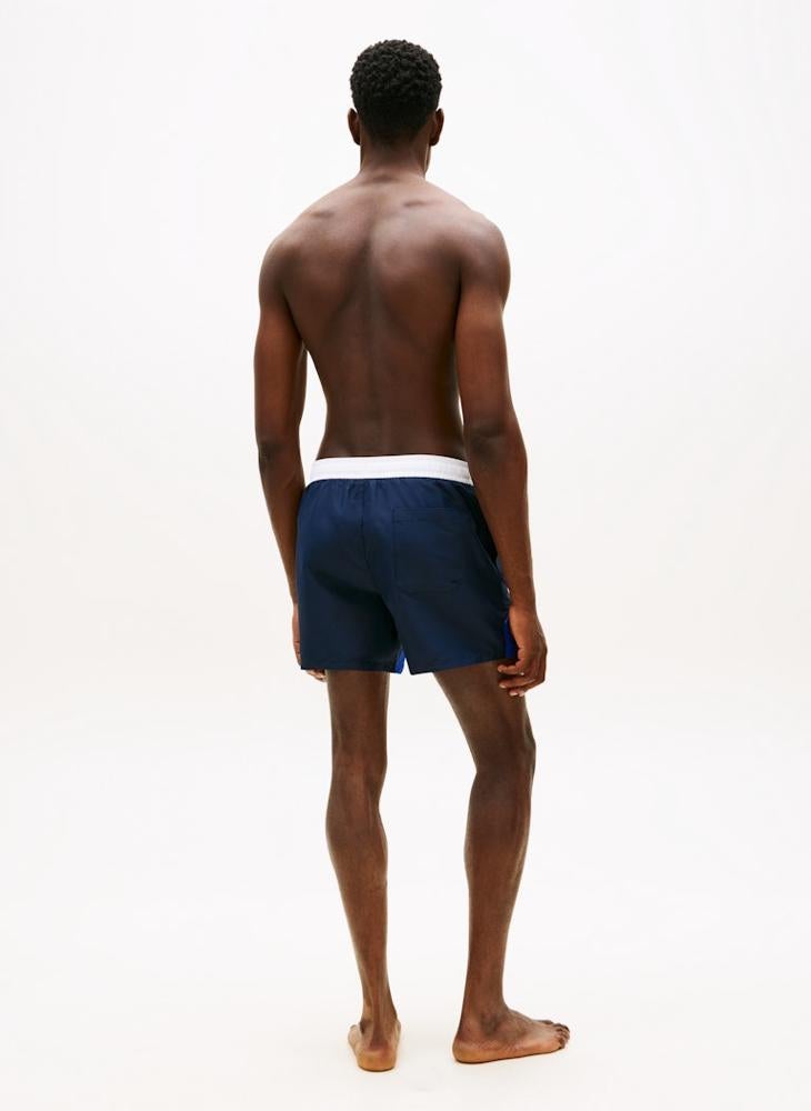 TOMMY HILFIGER Signature Colour-Blocked Mid Length Swim Shorts - Image 2