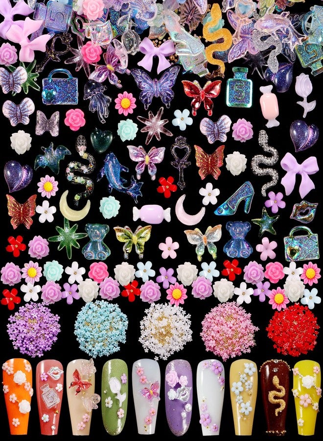 TAMHOO Pack of 250pcs Cute & Sweet 3D Nail Charms for Acrylic Nails, Perfect for Nail Art Decorations & DIY Accessories(Style H) - Image 1