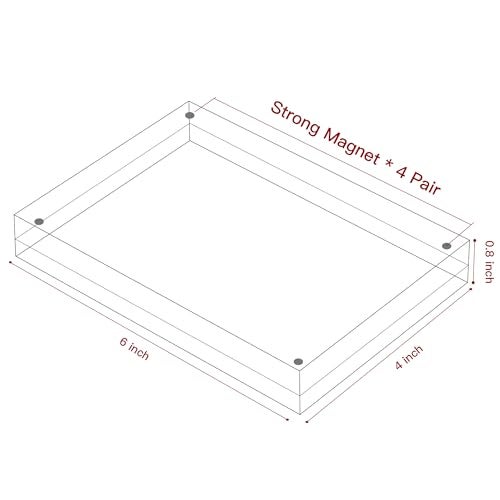 Toolsure 5PACK Acrylic Picture Frames 4x6 Magnetic Acrylic Picture Frames,Freestand Photo Frame Bulk,4 by 6 Clear Double-Sided Picture Frame with Gift Box Christmas Gift - Image 2