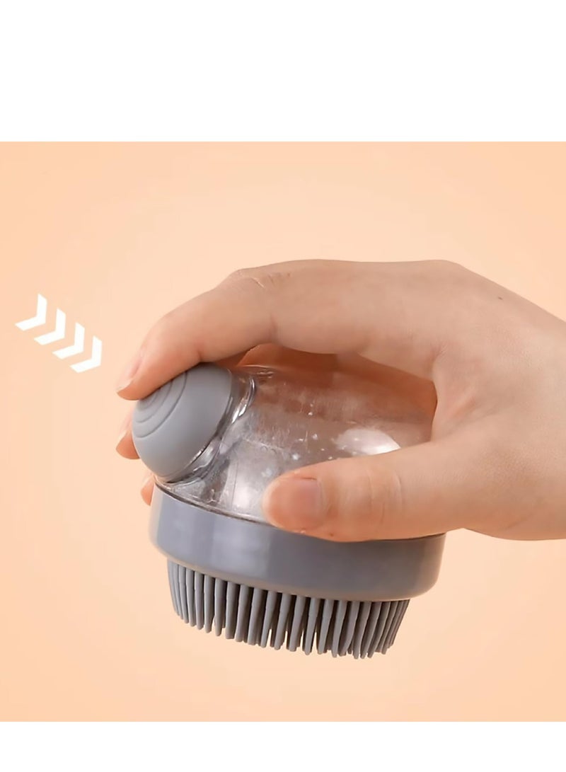 Loquat Pet Bath Brush with Soap Dispenser - Silicone Bathing Brush for Cats and Dogs, Suitable for Short and Long-Haired Pets - Image 4