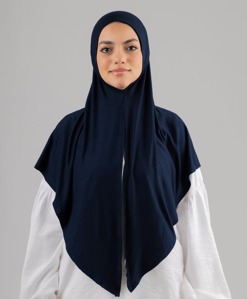 Luxurious Cotton Lycra Quick Wrap Scarf — Navy