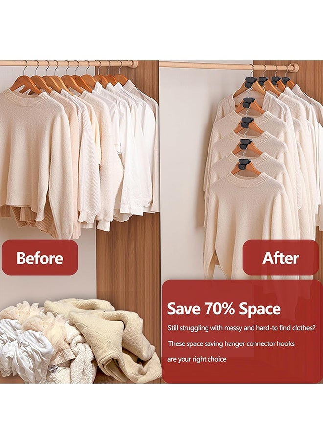 18Pcs Space Saving Hangers, Upgrade 40Lb(Max) Heavy Duty Hanger Hooks Space Saver, AS-SEEN-ON-TV, Space Savers Triangles for Hangers, Clothes Hanger Connector Hooks Dorm room Essentials for Girls - Image 3