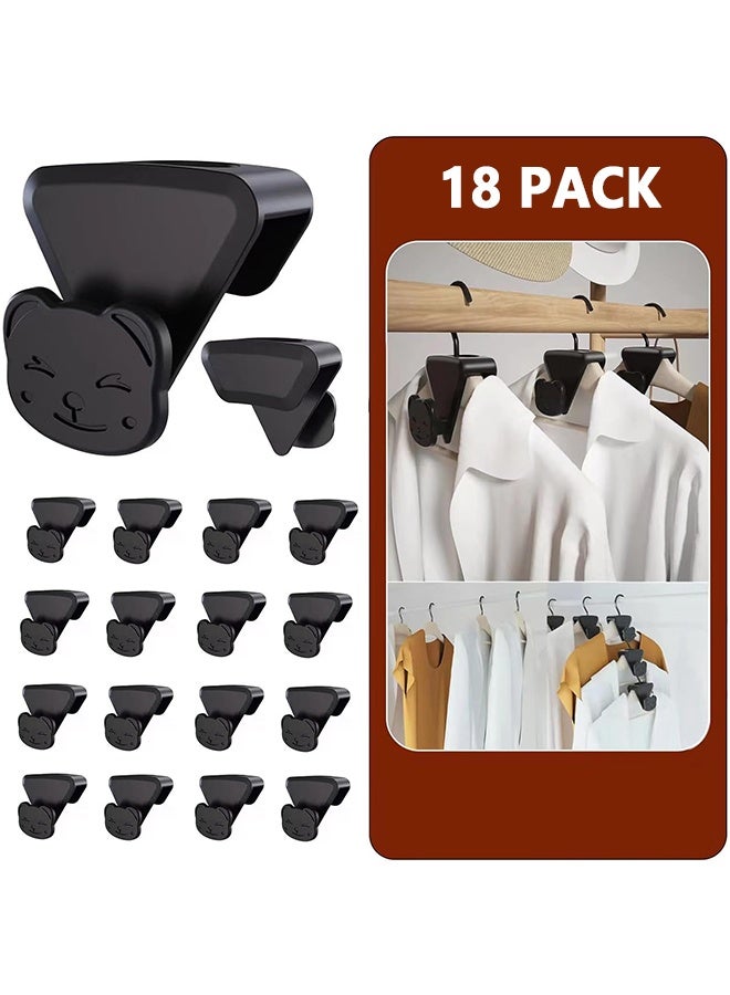 18Pcs Space Saving Hangers, Upgrade 40Lb(Max) Heavy Duty Hanger Hooks Space Saver, AS-SEEN-ON-TV, Space Savers Triangles for Hangers, Clothes Hanger Connector Hooks Dorm room Essentials for Girls - Image 1