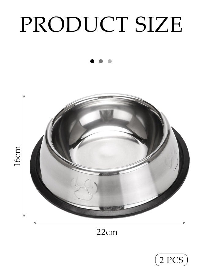 DUNISO Stainless Steel Dog Bowls with Rubber Base，Cat Bowl Pet Bowl for Food and Water, Non-Slip With Rubber Base for indoor Cats Small Dogs  - Image 3