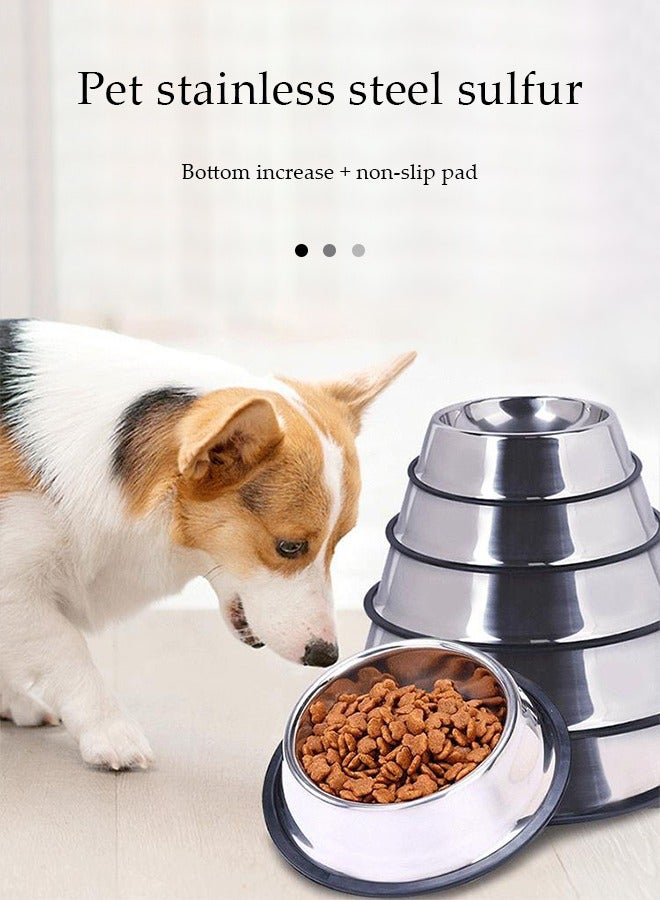 DUNISO Stainless Steel Dog Bowls with Rubber Base，Cat Bowl Pet Bowl for Food and Water, Non-Slip With Rubber Base for indoor Cats Small Dogs  - Image 2