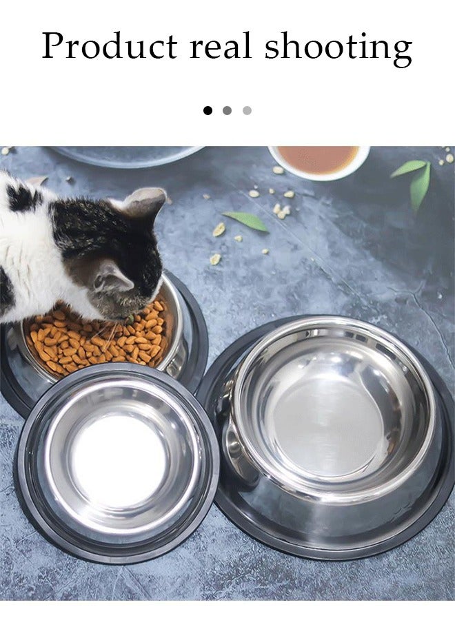DUNISO Stainless Steel Dog Bowls with Rubber Base，Cat Bowl Pet Bowl for Food and Water, Non-Slip With Rubber Base for indoor Cats Small Dogs  - Image 5