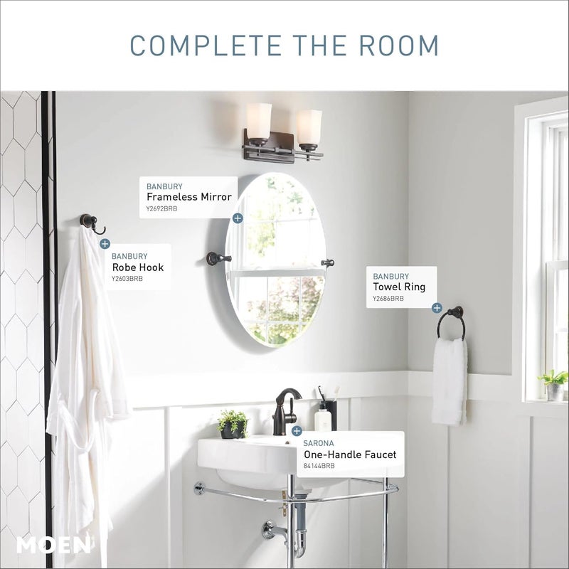 Moen Sarona Mediterranean Bronze OneHandle Single Hole Rustic Farmhouse Bathroom Faucet with Optional Deckplate Traditional Bathroom Sink Faucet and Drain Assembly 84144BRB - Image 4