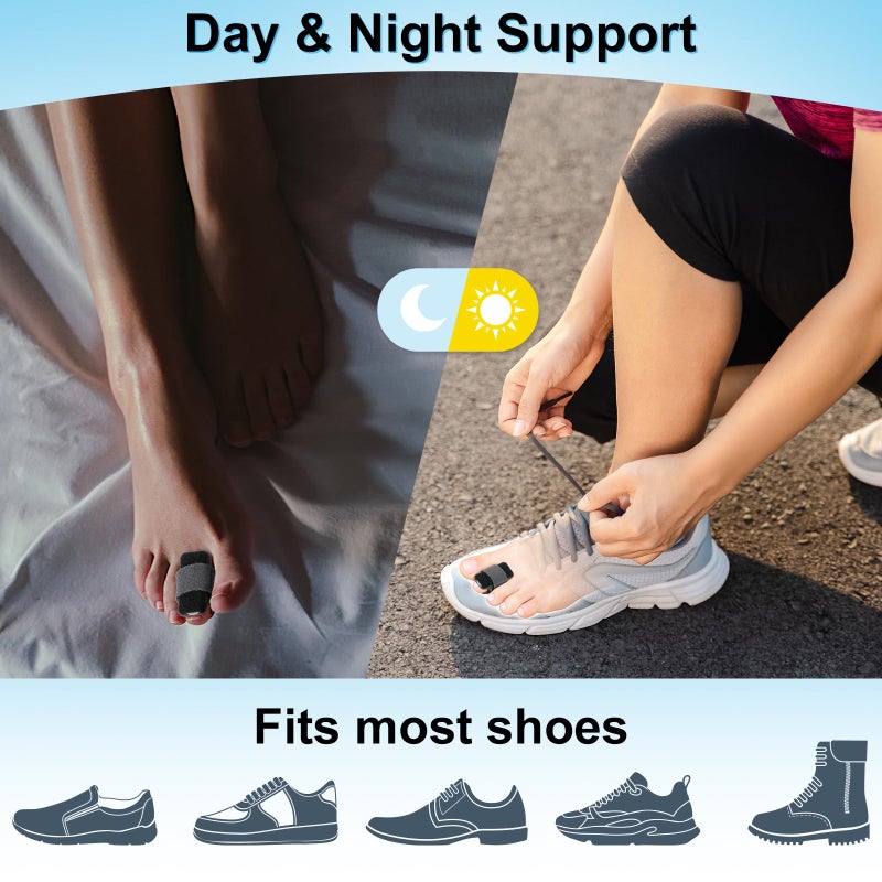 DLMDLM 4pcs Hammer Toe Straightener with Aluminum Plate, Adjustable Hammer Toe Corrector for Women & Men,Toe Splints Wraps Relief for Curled, Bent Toes,Crooked & Broken Toes(Large) - Image 5