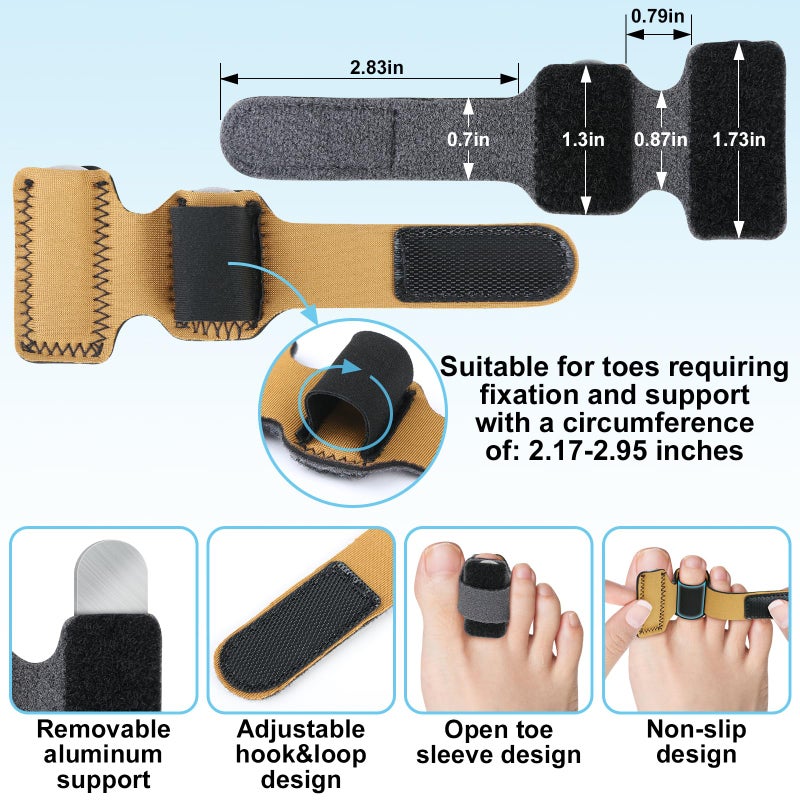 DLMDLM 4pcs Hammer Toe Straightener with Aluminum Plate, Adjustable Hammer Toe Corrector for Women & Men,Toe Splints Wraps Relief for Curled, Bent Toes,Crooked & Broken Toes(Large) - Image 2