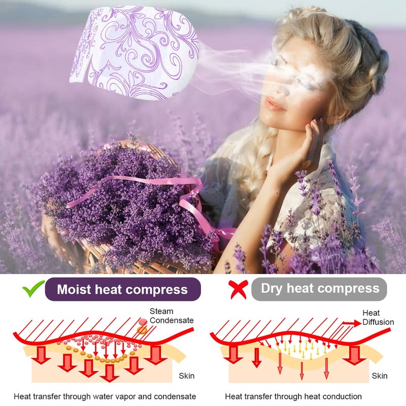 ZHENYEMEI Steam Eye Mask 16 Packs, Self Heating Sleep Mask for Dry Eyes, Comfortable Warming Eye Masks, Disposable Heated Eye Mask, Relieve Eye Fatigue, Stress, Migraine,Relaxation Gifts for Women(Lavender) - Image 4