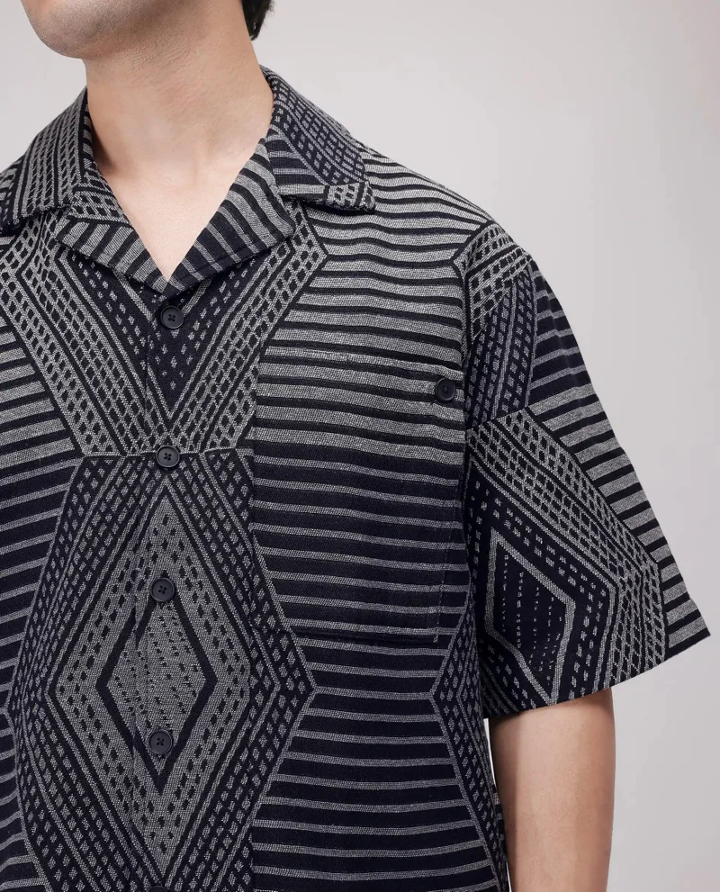 Rare Rabbit Men's Oversized Jacquard Shirt