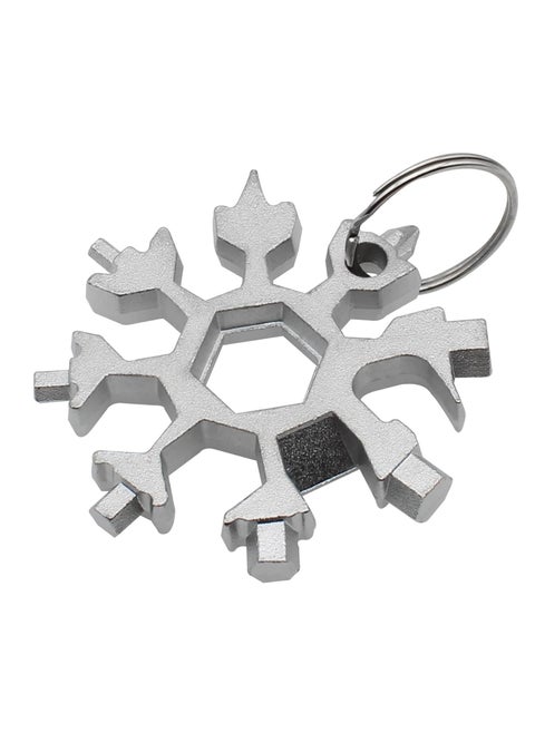 Be Prepared for Any Task with the 18-In-1 Stainless Steel Multi-Purpose Tool Keychain - Portable, Durable, and Versatile for DIY, Camping, and Everyday Fixes Hand Tool Silver