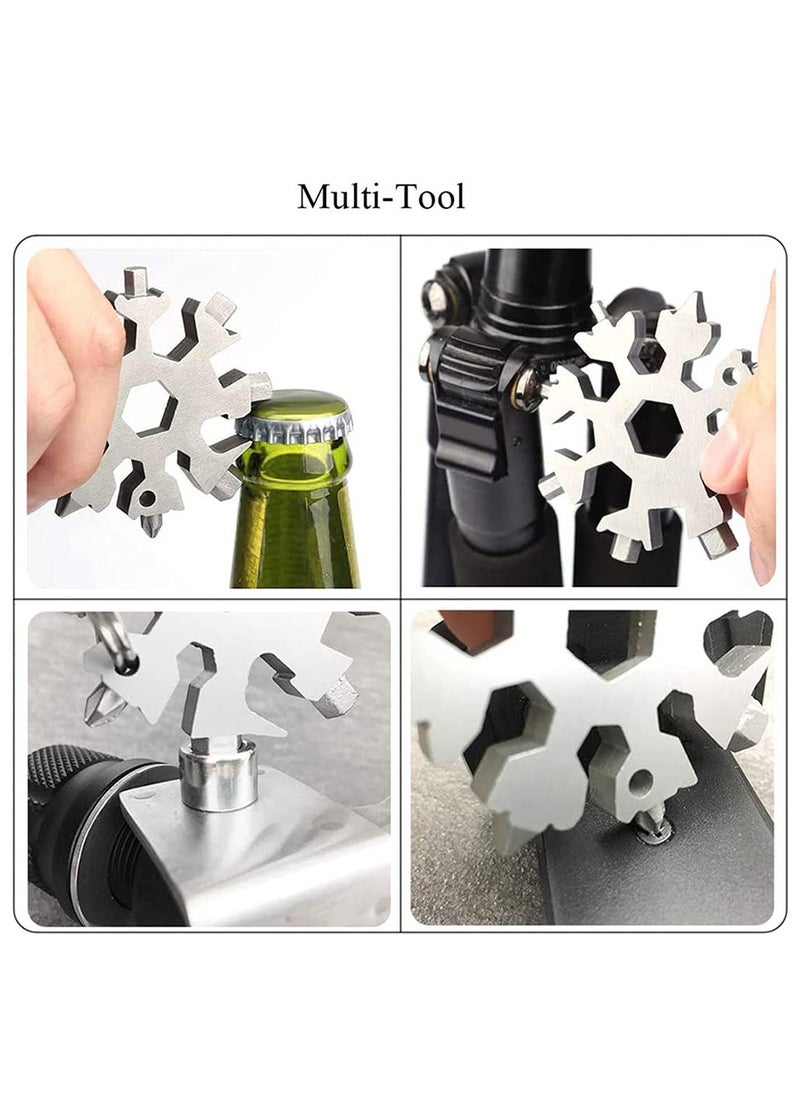 FEND - Be Prepared for Any Task with the 18-In-1 Stainless Steel Multi-Purpose Tool Keychain - Portable, Durable, and Versatile for DIY, Camping, and Everyday Fixes Hand Tool Silver - Image 1