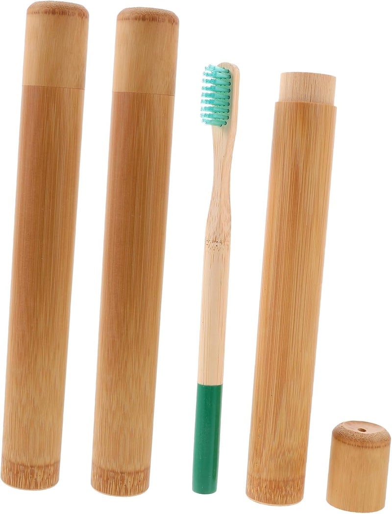 Garneck Portable Toothbrush Case Set - Travel Holder for and Adults Ideal for Camping Hiking and Home Use Stylish Wooden Toothbrush Storage Organizers - Image 1