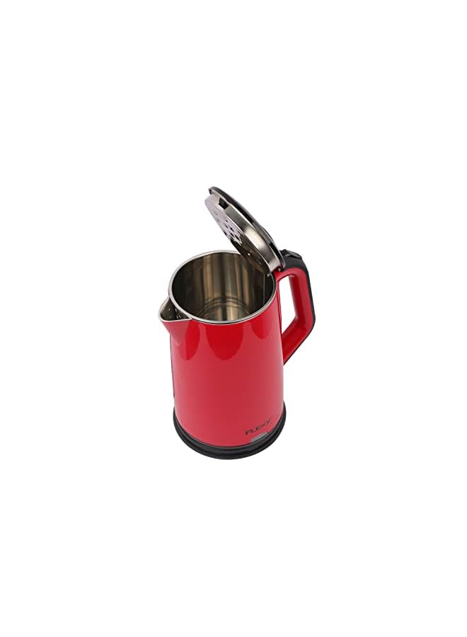 Flexy 2.2L Litre Cordless Concealed Stainless Steel Jug Kettle - Red - Image 4