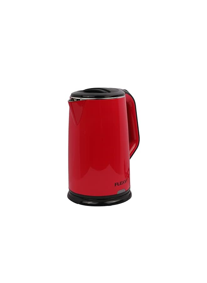 Flexy 2.2L Litre Cordless Concealed Stainless Steel Jug Kettle - Red - Image 5