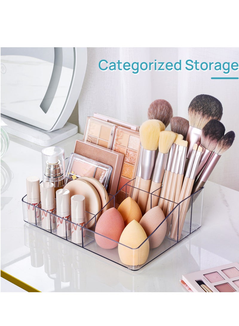 Vtopmart 4-Tier Clear Makeup Organizer with Drawer, Cosmetic & Bathroom Countertop Storage for Vanity, Skincare, Jewelry, Hair Tools - Space-Saving Desktop Organizer - Image 4