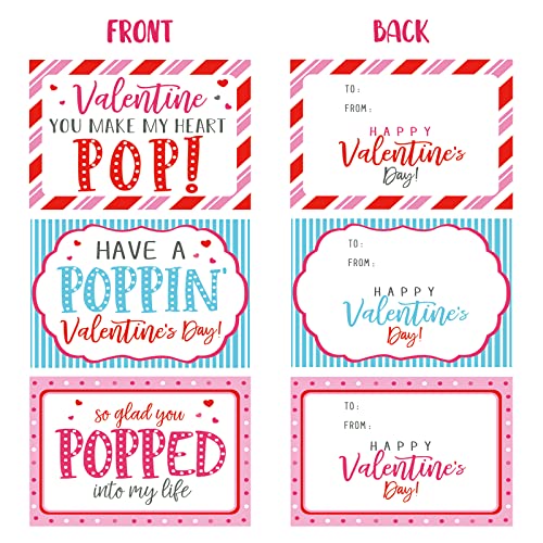 ORIENTAL CHERRY Valentines Day Gifts for Kids Set of 24 Valentine Cards with Heart Pop Keychains Bulk Fidget Toys for School Classroom Gift Exchange Valentines Day Party Favors for Toddlers Girls Boys - Image 5