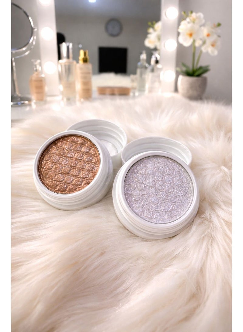 Floderm 2 Pieces Creamy  Shimmer Highlighter Set – Bronze & Silver Shades – Long-Lasting Natural Glow for All Skin Types - Image 5