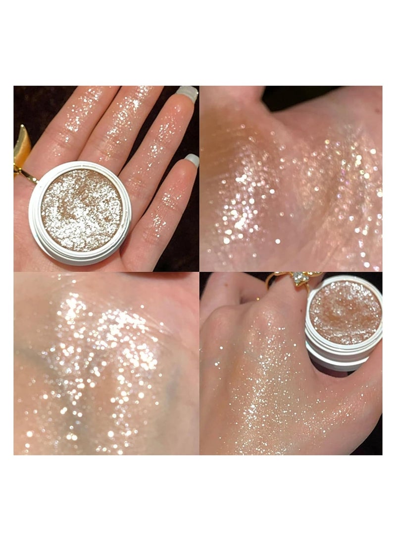 Floderm 2 Pieces Creamy  Shimmer Highlighter Set – Bronze & Silver Shades – Long-Lasting Natural Glow for All Skin Types - Image 3