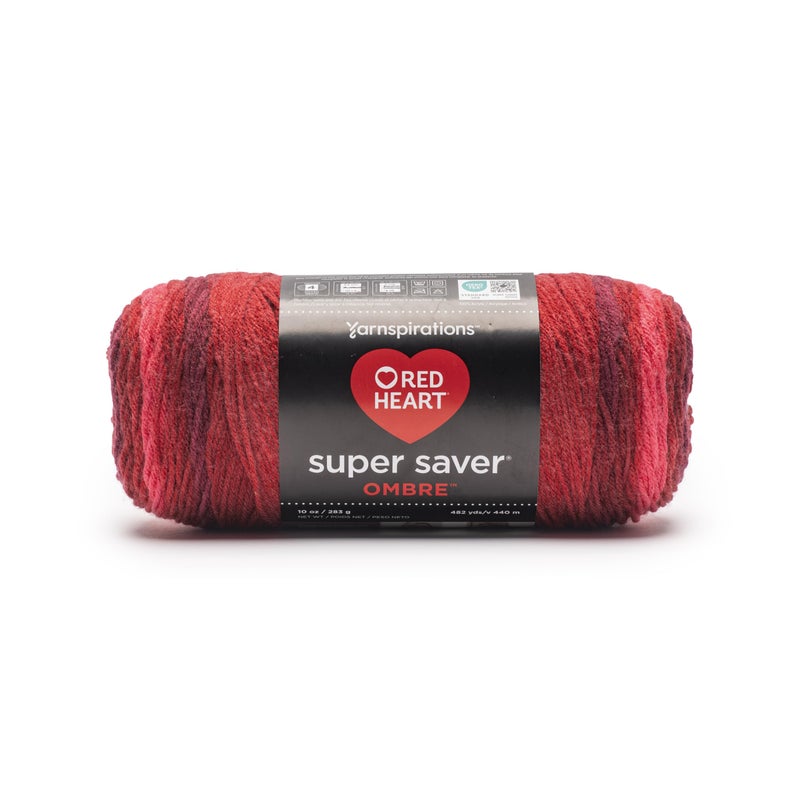 Red Heart Super Saver Ombre Tomato Yarn - 2 Pack of 283g/10oz - 100% Acrylic - #4 Worsted (Medium) - 482 Yards - Knitting/Crochet - Image 2