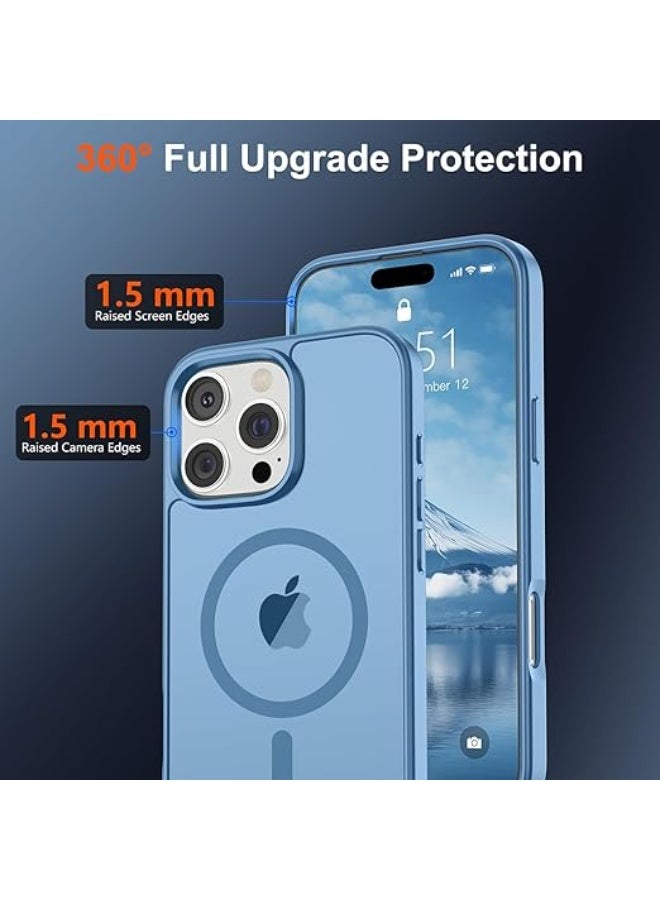 جراب متوافق مع iPhone 14 pro max لهاتف iPhone 14 pro max المغناطيسي، [متوافق مع Magsafe] جراب رفيع شفاف غير لامع مقاوم للصدمات والسقوط للفتيات والنساء والأولاد، (أزرق فاتح) - Image 3