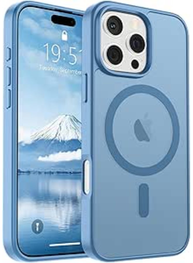 جراب متوافق مع iPhone 14 pro max لهاتف iPhone 14 pro max المغناطيسي، [متوافق مع Magsafe] جراب رفيع شفاف غير لامع مقاوم للصدمات والسقوط للفتيات والنساء والأولاد، (أزرق فاتح) - Image 1